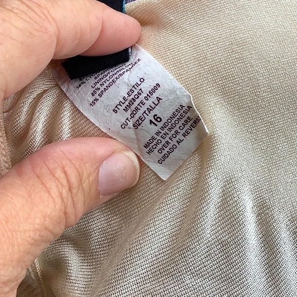 Maxine tankini stripes purple blue tie on side size 16 build in bra no wires - Picture 6 of 8